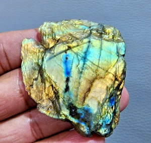 Multi Rare Flashy Labradorite Slab 160 Ct Crystal Rough Gemstone Raw Labradorite - Picture 1 of 9