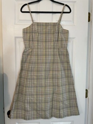 Vestido sin mangas J Crew Petite 8 P8 amarillo a cuadros babydoll funda solero Foto 1 de 4