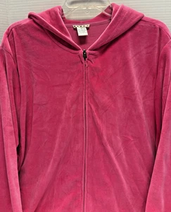 Giacca donna 3X in velluto rosa con zip e cappuccio davanti NUOVA CON ETICHETTA - Foto 1 di 9
