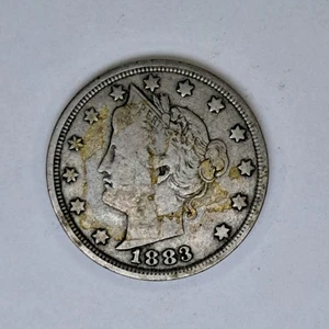 1883 *Without Cents* Liberty V Nickel 5C Full Liberty *scratches* #SA33 - Picture 1 of 3