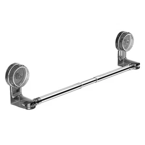 Adjustable Suction Cup Towel Rail Rustproof Steel Retractable Holder for Glass - Picture 1 of 13