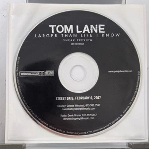 RARE Tom Lane Larger Than Life I Know SNEAK PREVIEW CD PROMO 2007 Keaggy - Bild 1 von 5
