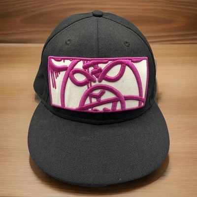 Mishka New Era 59Fifty Fitted Wool Hat Size 7 1/2 RARE October 2011 Black Pink B - Image 1 of 4