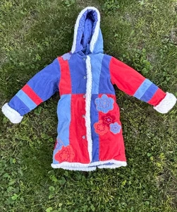 Girls Children's Place Multicolor Corduroy Quilted Winter Coat Size S(5/6) - Picture 1 of 7