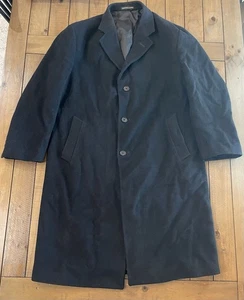 Herren Vintage London Nebel Wollmantel Schwarz Minimalistisch Workwearcore 44R Lang - Bild 1 von 7