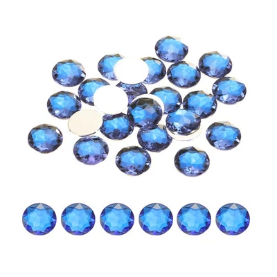 Flat Back Round Acrylic Rhinestones,10mm Deep Blue Crystal Rhinestones 100Pcs Foto 1 de 4