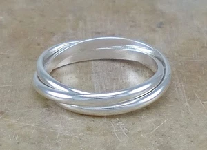 .925 STERLINGSILBER 3 BAND RUSSISCHER ROLLRING Größe 6 Stil # R2118 - Bild 1 von 2