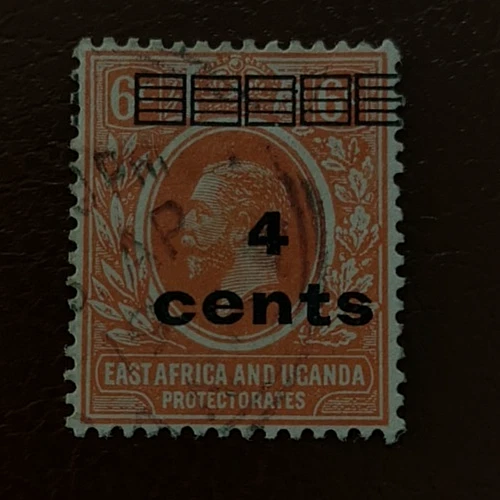 Uganda: 1919 Recargado, 4/6 C. (Sello Coleccionable). Foto 1 de 1
