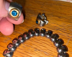 ^SILVER TONED BRACELET CUFF ? TENNIS ? SMOOTH & EARRINGS TO MATCH     PRE-OWNED - Picture 1 of 4