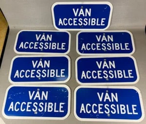 VAN ACCESSIBLE steel signs 12” x 6” for handicap parking spaces good condition - Picture 1 of 1