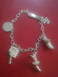 Cute!! Vintage Sterling Silver 925 STG J.M. Fisher Stunning Charms Bracelet - Picture 1 of 14