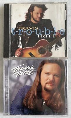 Travis Tritt CD Lot: T-R-O-U-B-L-E (1992), Down the Road I Go (2000) Country OOP - Image 1 of 4
