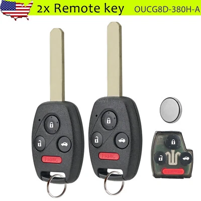 2 para Honda Accord CRV 2003 2004 2005 2006 2007 llave de entrada sin llave mando a distancia 4B Foto 1 de 4