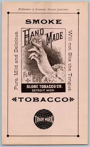 Anuncio impreso de Tobacco Globe Tobacco Co. hecho a mano de 1889 - Imagen 1 de 2