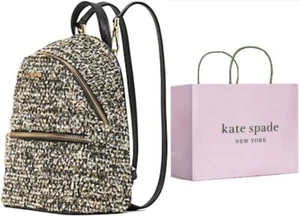 Kate Spade Natalia Tweed Mini Convertible Backpack Crossbody Bag Messenger - Picture 1 of 7