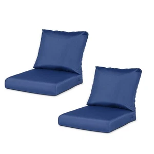 Aoodor 2PCS Outdoor Patio Deep Seating Cushion Set with Ties Sofa Seat - Picture 1 of 35
