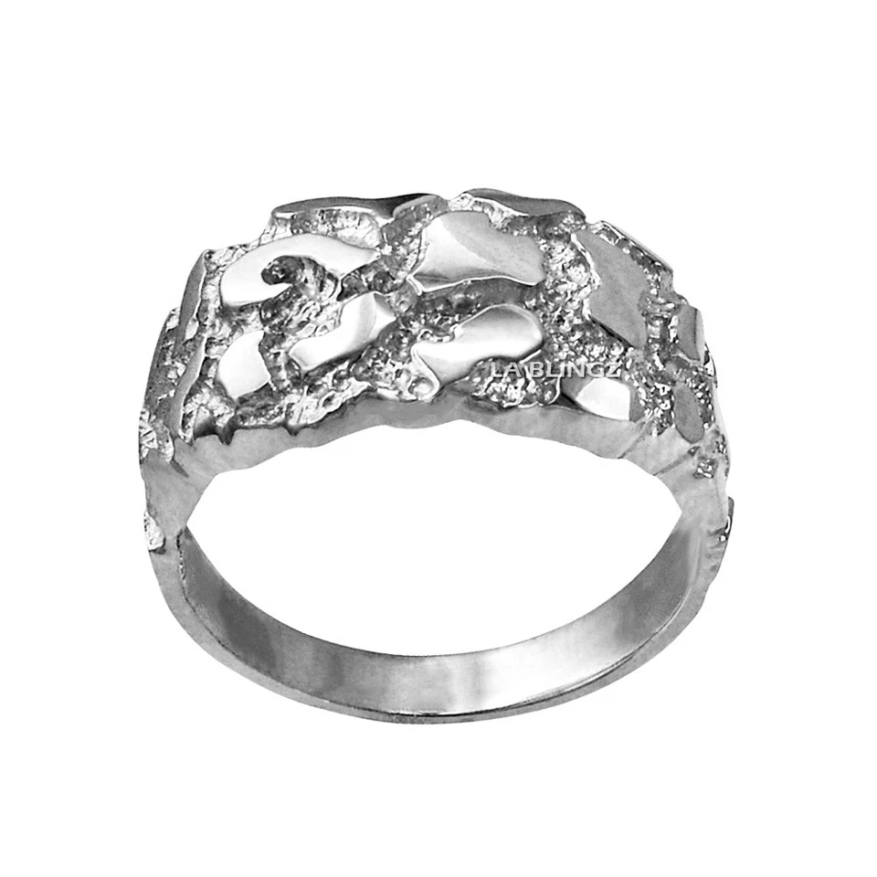 Mens Sterling Silver Nugget Ring - Image 1 of 1