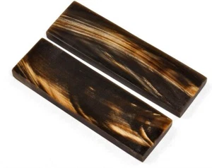 2 Buffalo Horn Scales Various Choices Sizes Knife Bow Handle Material Gun Grips - Picture 1 of 13