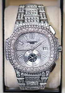 Patek Philippe Nautilus 5980, Diamonds, Iced Out, With Box, REF: 5980/1A-001 - Picture 1 of 6