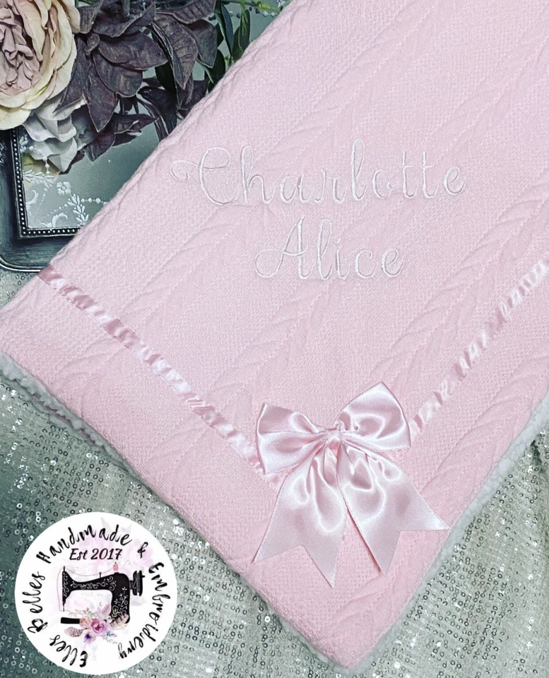 personalised baby blanket,baby shower. Birth announcement gift. Baby girl fleece - Image 1 of 1