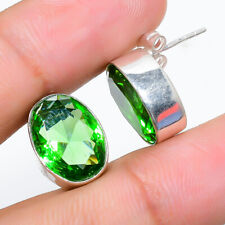 Tsavorite Gemstone Handmade 925 Sterling Silver Jewelry Tops Earring 0.59 "