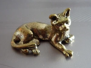 1 pieza Estatua de gato tailandés Estatuilla Latón Escultura Artesanía Amuleto Éxito Riqueza NC1 - Imagen 1 de 5