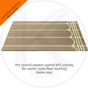 Overlay Water Underfloor Heating Grooved Cement Coated XPS for 16mm Pipe 22mm - Picture 1 of 12