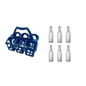 cesto portabottiglie con 6 bottiglie chiusura ermetica cestino porta acqua vino - Foto 1 di 3