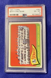 1965 Topps Baseball #267 Senators Team Card PSA 6 EX-Mint Senators 62156023 - Foto 1 di 2