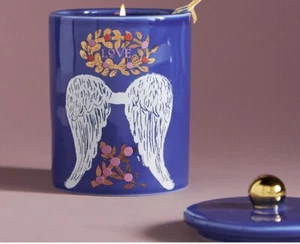 NEW ANTHROPOLOGIE JAR CANDLE LAUREN McINTOSH AMOUR LOVE ANGEL WINGS QUEEN WAX - Picture 1 of 15