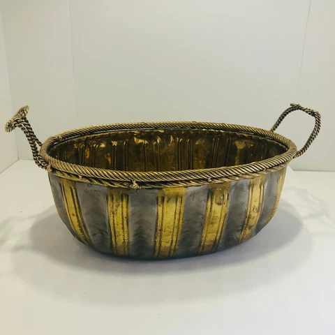 15 Inch Hosley Solid Brass Basket/Planter Cover