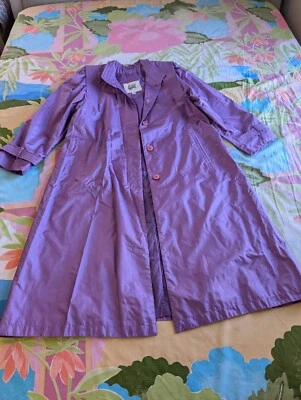 Fleet Street Long Purple Rain Tench Coat Jacket Size 10 EUC - Image 1 of 4
