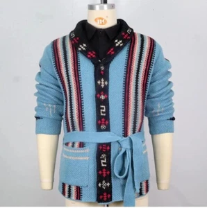 Cárdigan cosaco diseño suroeste chimayo nativo americano tribal azteca - Imagen 1 de 10