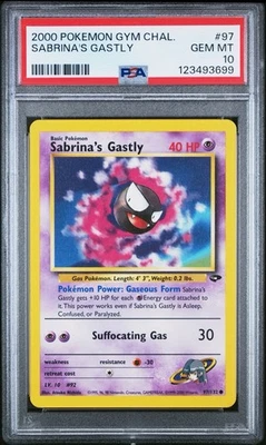 Pokemon Unlimited Gym Challenge # 97 Sabrina's Gastly PSA 10 GEM MINT! NEW CERT! - Image 1 of 2