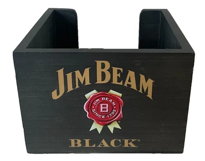 Jim Beam Napkin Caddy - Wood Spiced Rum Straw and Napkin Vintage Man Cave Bar - Image 1 of 4