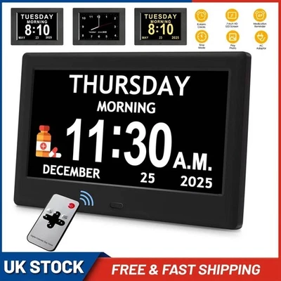 Digital Alarm Clock Day/Date Calender for Memory Loss Dementia Elderly Reminder - Image 1 of 4