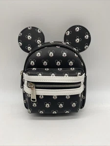Disney Parks Loungefly Topolino Facce Mini Zaino Polso Nero Bianco Nuovo con etichette - Foto 1 di 8