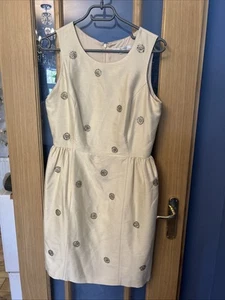 Boden Dress Embellished Beaded Sparkle Occasion Dress Nude Size 10 Wool Silk - Picture 1 of 8
