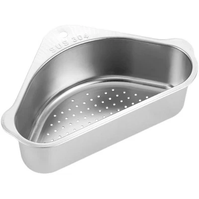  Triangle Corner Basket Drying Rack for Kitchen Sink Drain Strainer - Image 1 of 4