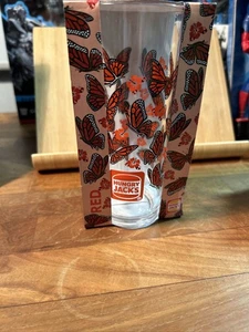 Hungry Jack's 2025 Wild Summer Limited Edition Glass Red Butterflies New (S3.8) - Picture 1 of 5