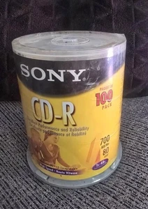 New Sealed 100-Pack Sony CD-R  80 Min 700 MB 1-48x Recordable Compact Discs CDs - Picture 1 of 3