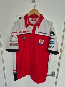 Ducati 1098 Racing Buildbase Shell Advance Button Up Red Shirt Mens Size XL - Picture 1 of 9