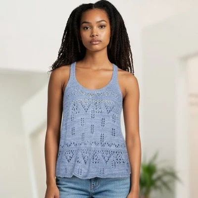 Vintage Y2K Hollister Crochet Open Knit Racerback Festival Tank Top Size Small - Image 1 of 4
