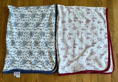 Touched By Nature Set Of 2 Organic Cotton Baby Blankets 40x40 In Animal Print * - Image 1 of 4