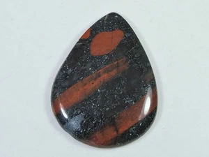 Natural Bloodstone Palm Crytsal 48Cts. Pear Cabochon Loose Gemstone 30X40MM R398 - Picture 1 of 9