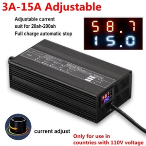 Cargador rápido 48V/60V/72V Li-ion Lifepo4 cargador de batería de litio ajuste 3-15A - Imagen 1 de 18