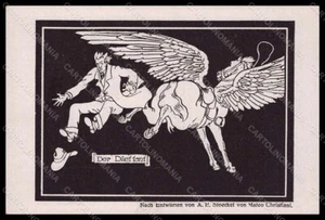 Postal firmada por artista Christiani Mateo Pegasus Man Der Dilettant VK7655 - Imagen 1 de 2