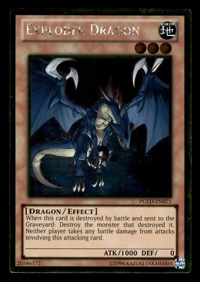 Tarjeta Yugioh Exploder Dragon PGLD-EN071 dorada rara Foto 1 de 2