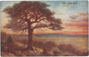 Indianer Baumbestattung Postkarte, 1910  - Bild 1 von 2