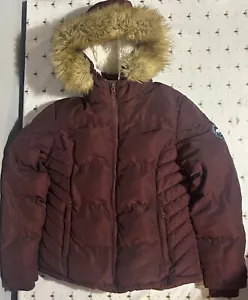 Giacca invernale con cappuccio donna/ragazza SoulCal, bordeaux, UK 8. Doppia zip. - Foto 1 di 16